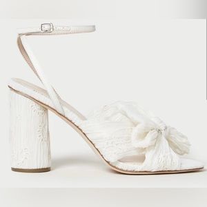 NWT Loeffler Randall Camellia Pearl Embroidered Lace Heel